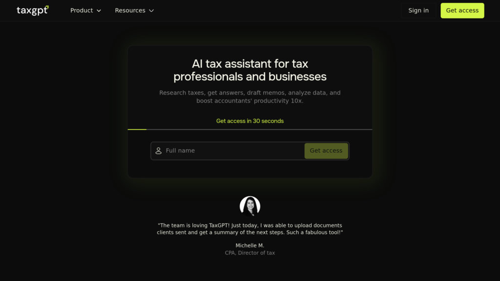 TaxGPT Screenshot