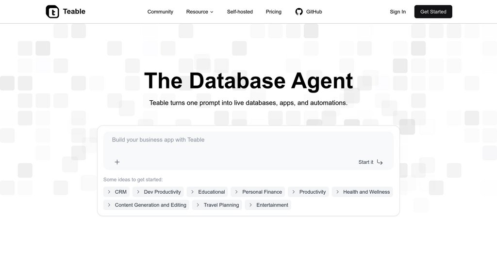 Teable Captura de pantalla