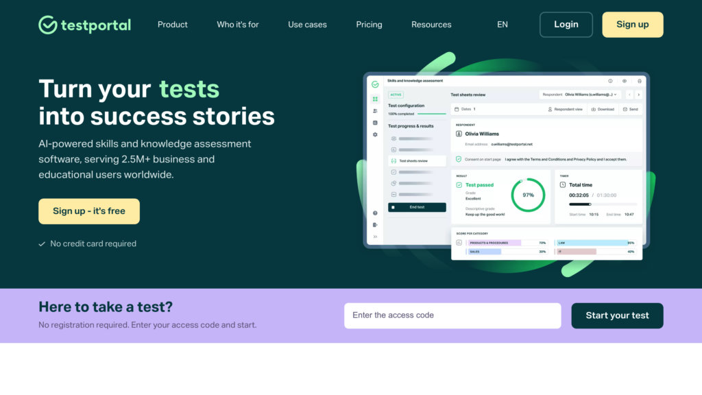 Testportal Screenshot