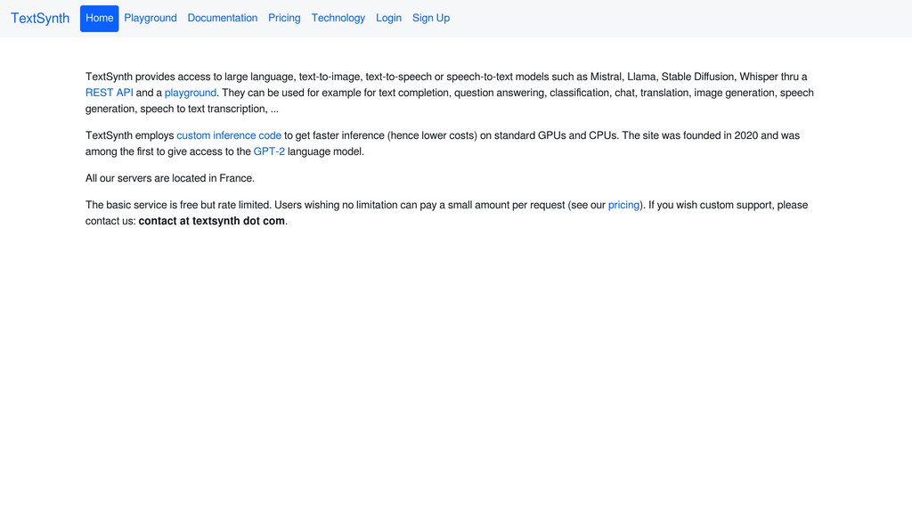 TextSynth Captura de pantalla