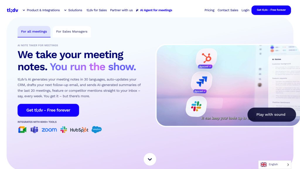 tl;dv Capture d'écran