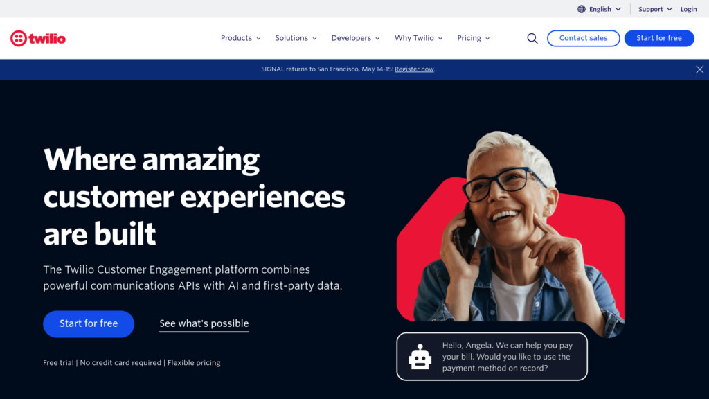 Twilio Capture d'écran