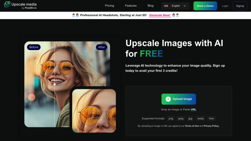 Upscale.media Screenshot