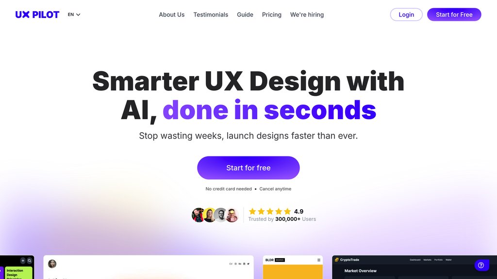 UX Pilot Captura de pantalla
