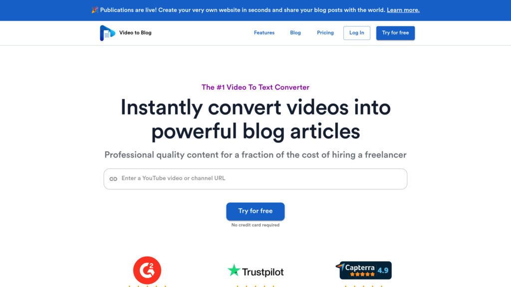VideoToBlog AI Screenshot