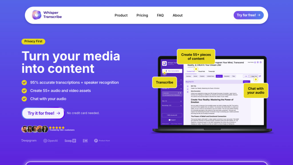 WhisperTranscribe Captura de pantalla