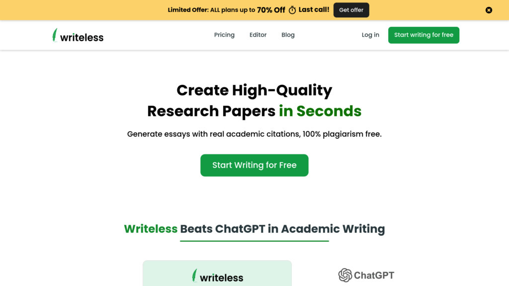 Writeless AI Screenshot