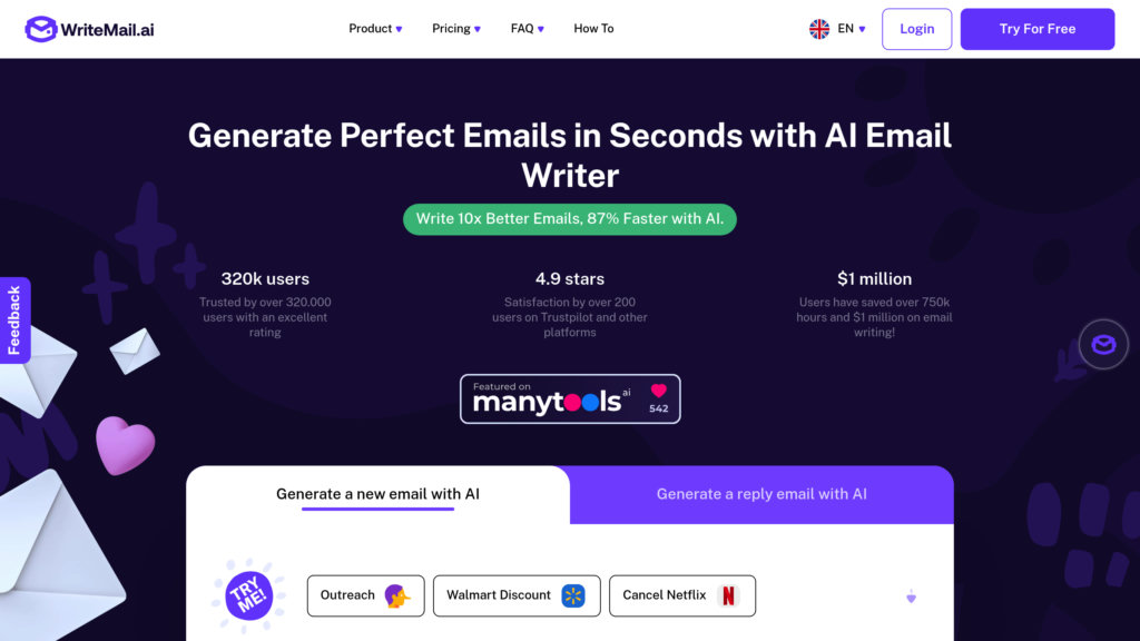 WriteMail.ai Screenshot