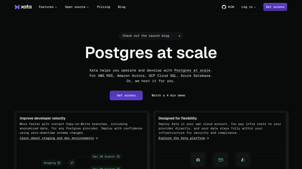 Xata.io Captura de pantalla