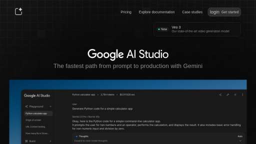 AI Studio by Google - Google AI Studio: Herramienta visual para modelos Gemini, gratis - Logo