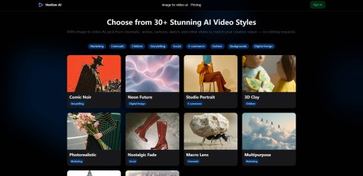 Veegen.AI - Convierte imágenes estáticas en videos dinámicos automáticamente, sin habilidades - Logo