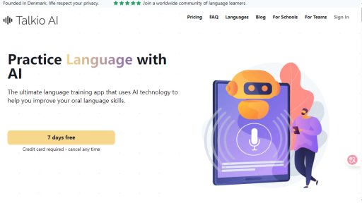 Talkio.ai - Aprendizaje de idiomas con tutores IA y conversaciones de voz interactivas - Logo