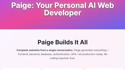 Sitepaige - Build full-stack websites automatically through simple conversation - Logo