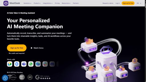 MeetGeek - Asistente de reuniones inteligente, transcripción y resúmenes automáticos - Logo