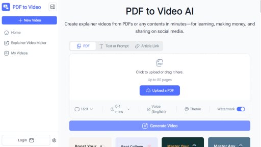 PDFtoVideo.AI - Convert PDF to video automatically with smart narration and animations - Logo