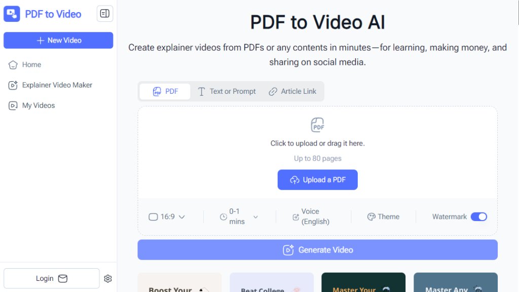 PDFtoVideo.AI 截图