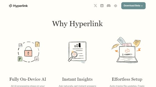 Hyperlink - Herramienta privada de búsqueda y análisis de archivos, funciona sin conexión - Logo