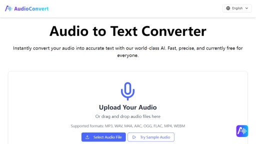 AudioConvert - Conversor de audio a texto gratuito con identificación de hablantes - Logo