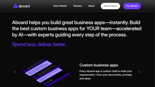 Aboard - Plateforme de développement logiciel intelligent créant des applications en semaines - Logo