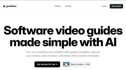 Guideless - Creación automática de tutoriales en video con captura inteligente y narración - Logo