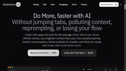 RabbitHoles AI - 无限画布上的智能对话革命 - Logo