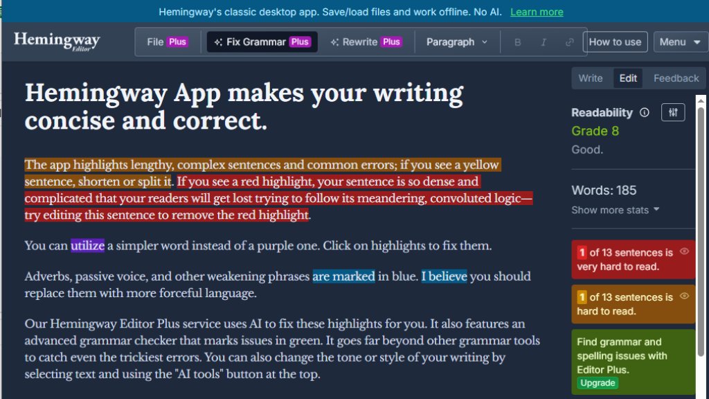 Hemingway Editor 截图