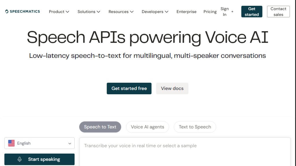 Speechmatics Screenshot