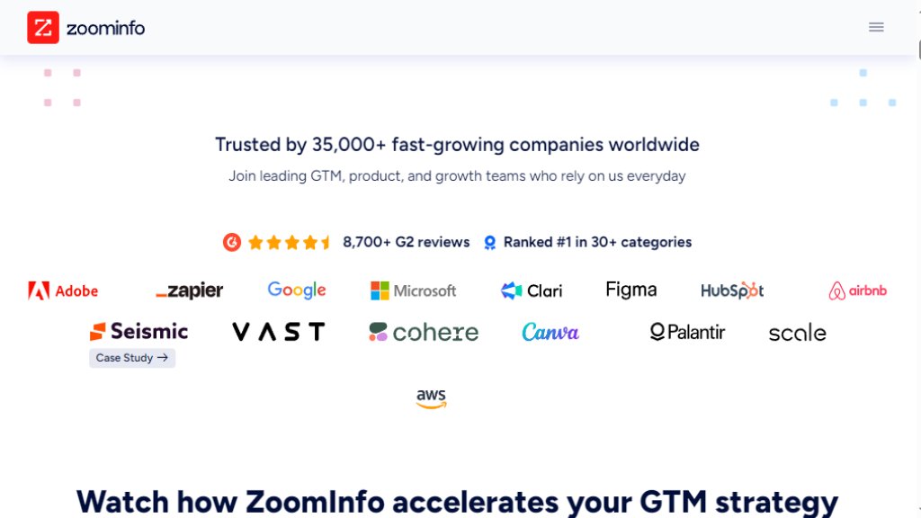 ZoomInfo Captura de pantalla