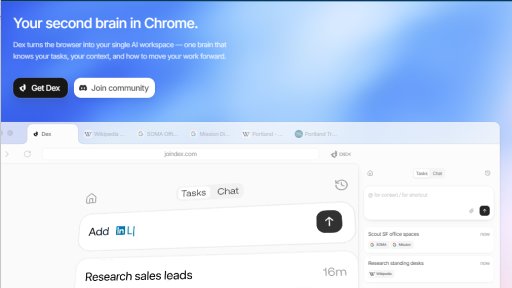 Dex - Dex: Tu segunda mente en Chrome, automatizada - Logo