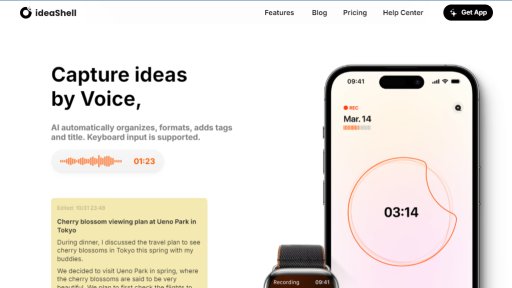 ideaShell - Notas de pensamiento por voz con IA - Logo
