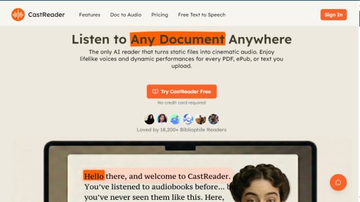 CastReader - Lector de IA con personajes animados y voces únicas - Logo