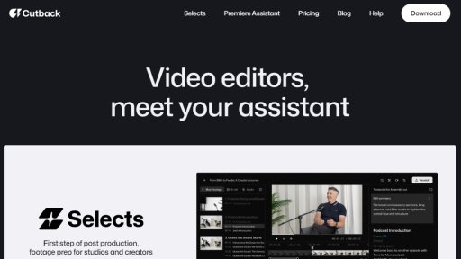 Cutback - Asistente de edición de video con IA para Premiere Pro - Logo