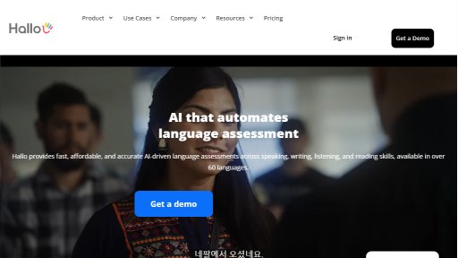 Hallo - Evaluación de idiomas automatizada con IA - Logo