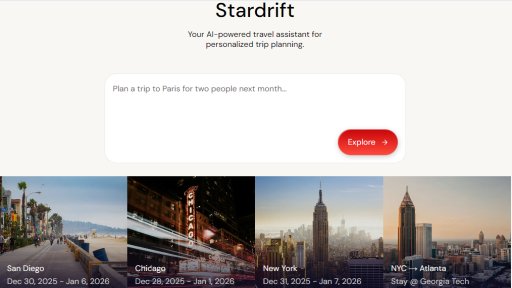 Stardrift - Assistant de voyage IA pour une planification simplifiée - Logo