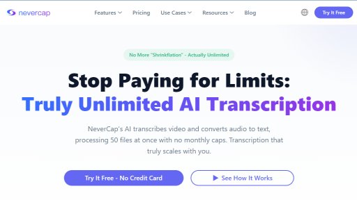 NeverCap - Transcripción de IA Ilimitada y Rápida - Logo
