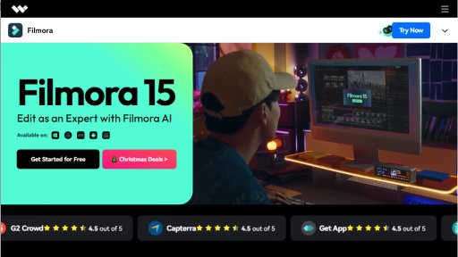Wondershare Filmora - Editor de video con IA para creación rápida y profesional - Logo