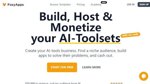 FoxyApps - No-Code AI Tool Builder & Monetization Platform - Logo