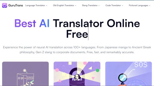 GuruTrans - Traductor de IA gratuito para 100+ idiomas - Logo