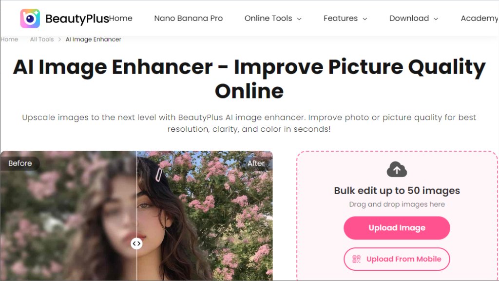 BeautyPlus AI Image Enhancer 截图