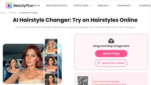 BeautyPlus AI Hairstyle Changer - Simulador de peinados con IA gratuito y realista - Logo