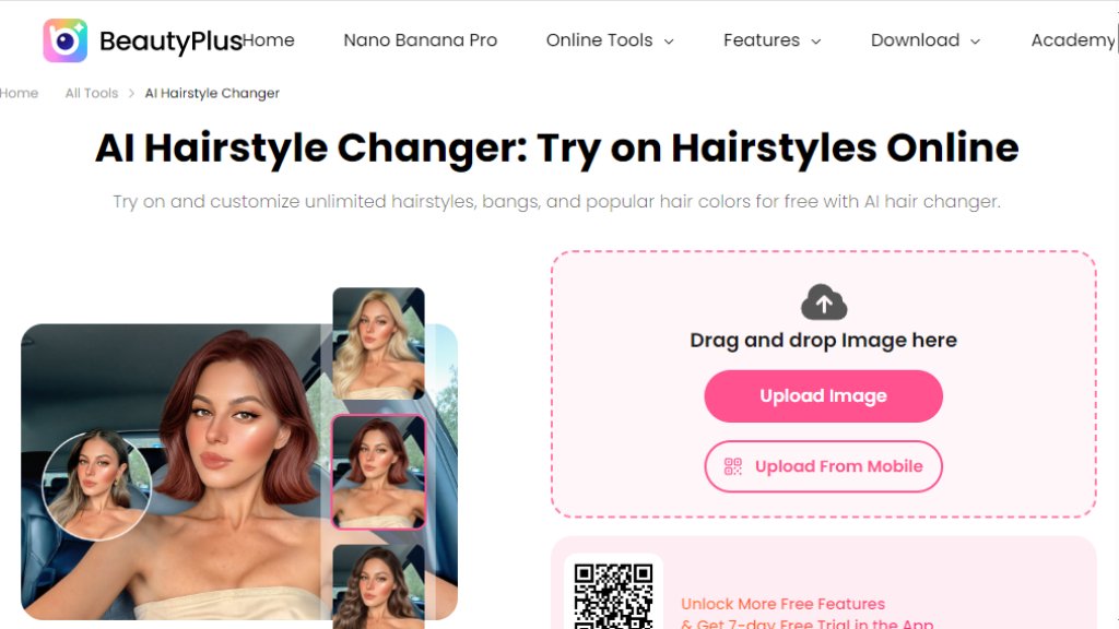 BeautyPlus AI Hairstyle Changer Captura de pantalla