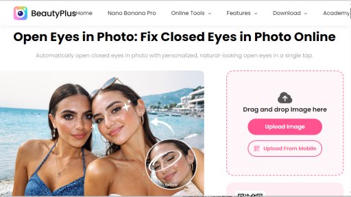 BeautyPlus - Abridor de Ojos en Fotos - Abre ojos cerrados en fotos con IA - Gratis - Logo