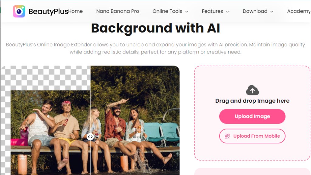 BeautyPlus Image Extender Captura de pantalla