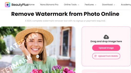 BeautyPlus - Suppresseur de Filigrane d'Image - Supprimeur de filigrane IA gratuit et rapide - Logo