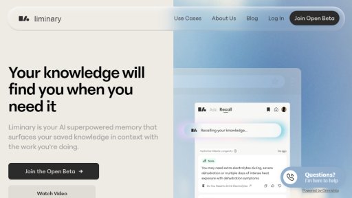 Liminary - 您的AI超级记忆，让知识在需要时浮现 - Logo