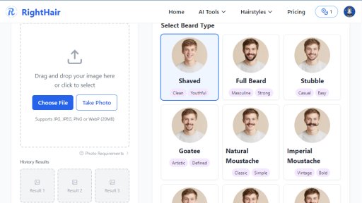 RightHair AI Beard Filter - Simulateur de barbe IA gratuit et réaliste - Logo