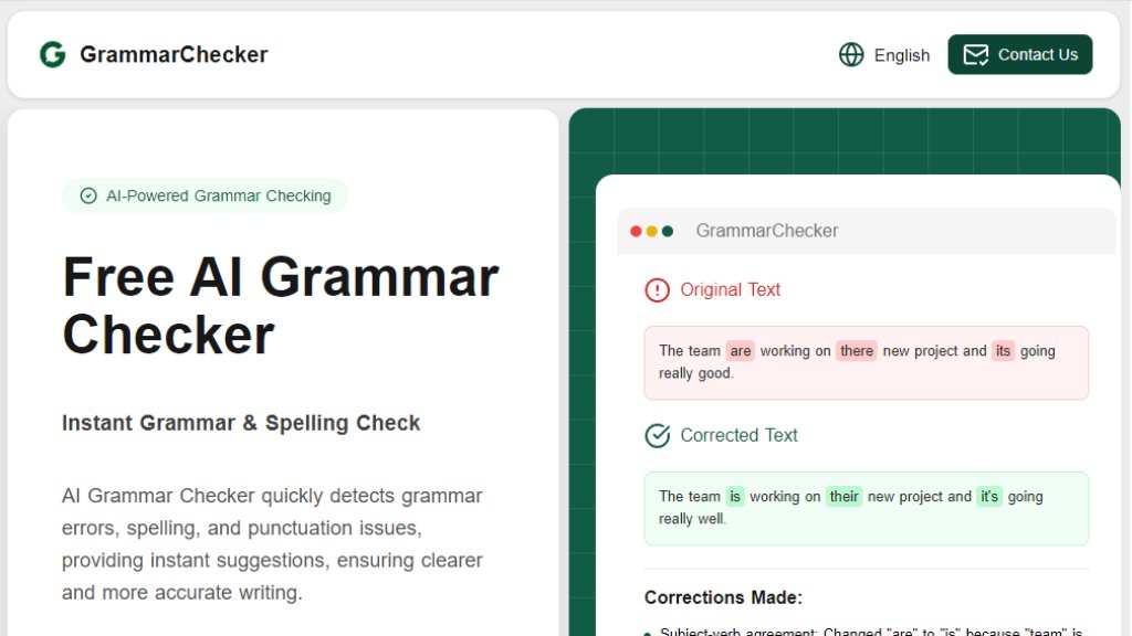 AI Grammar Checker Captura de pantalla