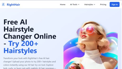 RightHair.ai - Votre miroir virtuel pour coiffures - Logo