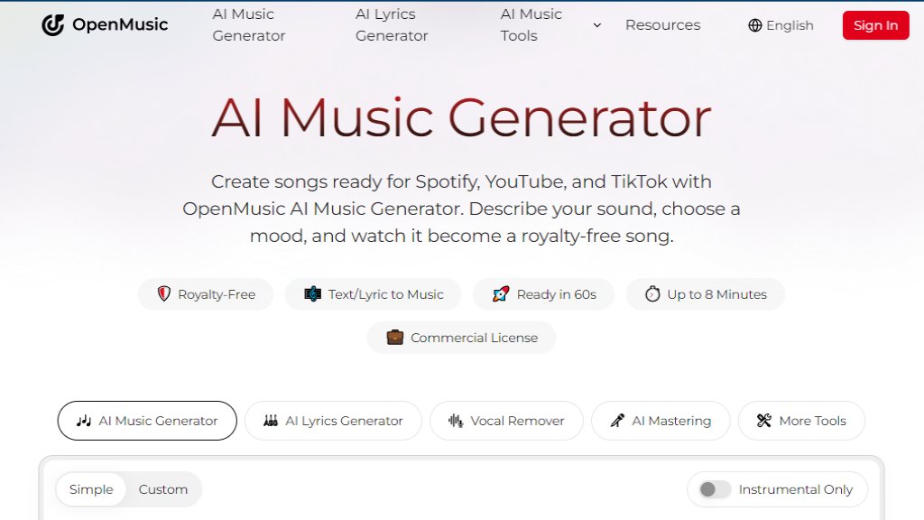 OpenMusic AI 截图