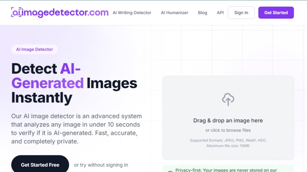 AI Image Detector Captura de pantalla